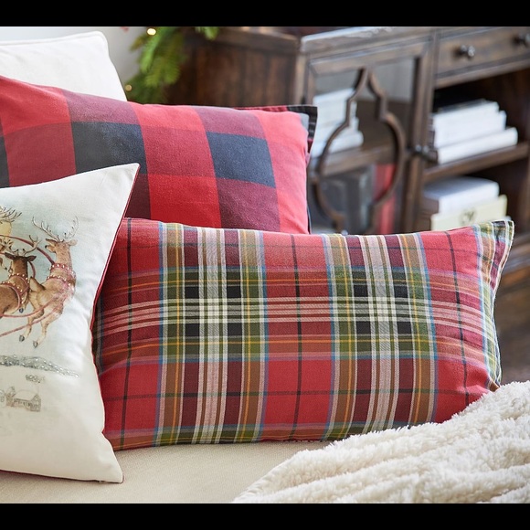 New Pottery Barn Plaid Houndstooth Lumbar pillow - Picture 6 of 6